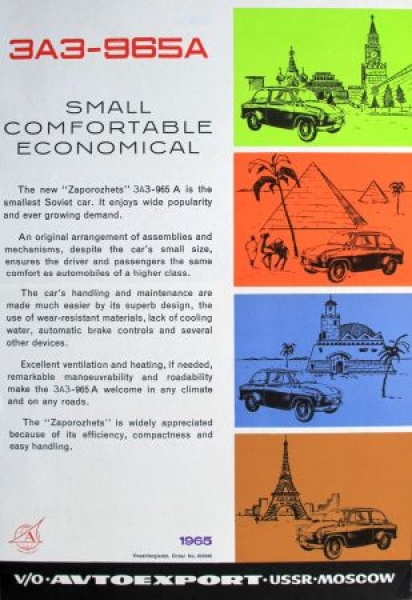 ZAZ 965A Saporoshet Modelprogram 1965 Carbrochure (9704)